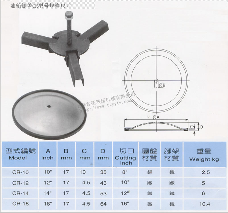 油箱側蓋CR型號規(guī)格尺寸